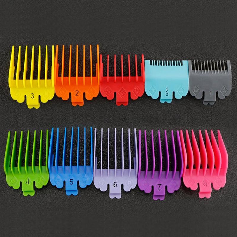 Professional Hair Clipper Attachment Comb Set, 10pcs set Electric Hair Clipper Limit Comb Caliper Set, Haircutter Accessories Suitable for Men & Women