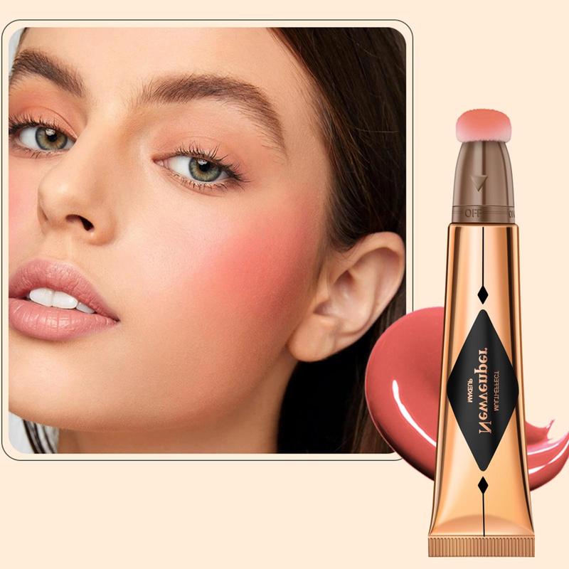 Long-lasting Liquid Highlighter & Liquid Blush Set, 2 Counts set Natural Glow Smudge-proof Liquid Makeup Highlighter Blush for Face & Body