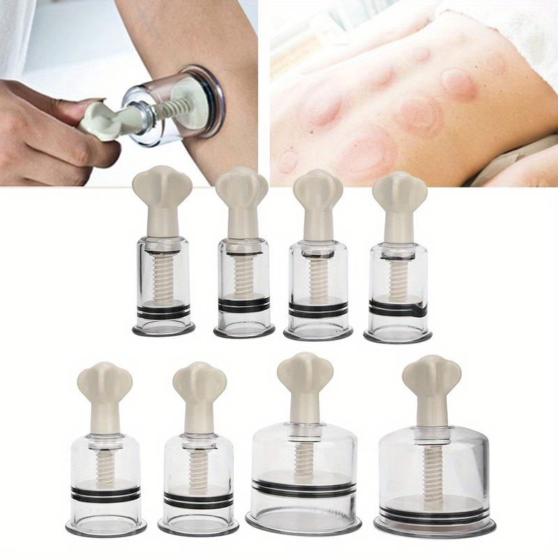 Cupping Cup Set, Vacuum Cupping Set, Rotational Cupping Set, 8pcs Hand Twisting Rotational Acupunture Vacuum Cupping Set Massage Cupping Cup