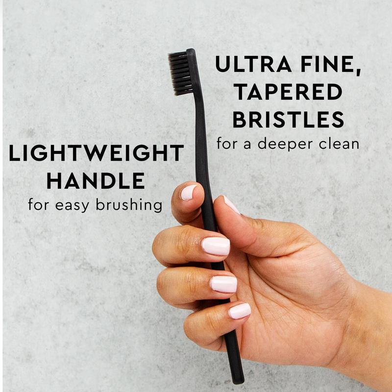 MOON Soft Bristle Toothbrushes, White and Black Sleek Design, Gentle Cleaning, Ideal for Daily Oral Care, Soft Bristles for Comfortable Use, (2 Pack) Lightweight