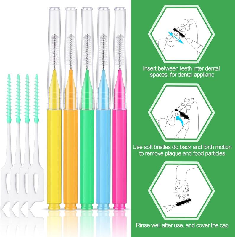 250 count Interdental Brush for Braces Disposable Braces Flossers  Picks Floss Toothpick   Flossing   Hygiene Flosser Toothpick Soft Cleaning Tool (Cute Color)