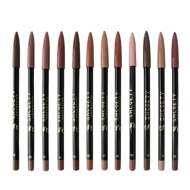 12-color Matte Lip Liner Set Nude Lipstick Long-lasting Non-Bleaching Lip Liner Makeup Eyeliner Gloss Lipliner Smooth holy grail line loud  Cosmetic Waterproof
