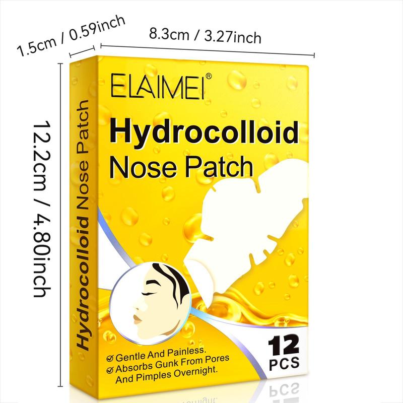 Hydrocolloid Nose Patch, 12pcs box Moisten and Protect The Nose Skin, Gentle and Skin Friendly, Absorb Gunk From Pores, Christmas Gift