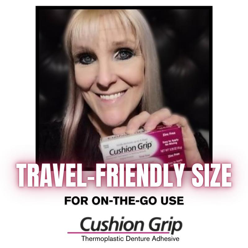 [BEST HOLIDAY DEALS] Cushion Grip Thermoplastic Denture Adhesive, 0.35 oz Travel Size | Refits and Tightens Loose Dentures On The Go | Non-Glue Adhesive, Acts Like a Soft Reliner