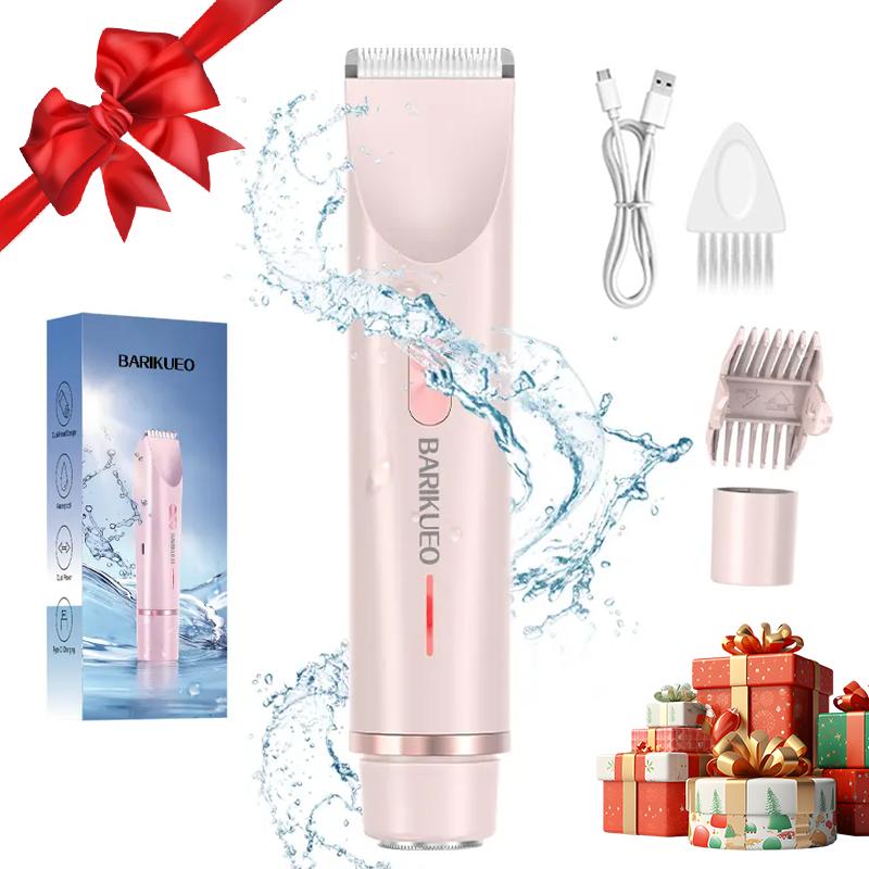 Electric Bikini Trimmer for Women,Halloween Gifts Christmas Gifts,1 Set Rechargeable 2 in 1 Body & Facial Hair Removal,Portable Waterproof USB Rechargeable Electric Shaver with 2 Trimmer Heads,Fall Essentials