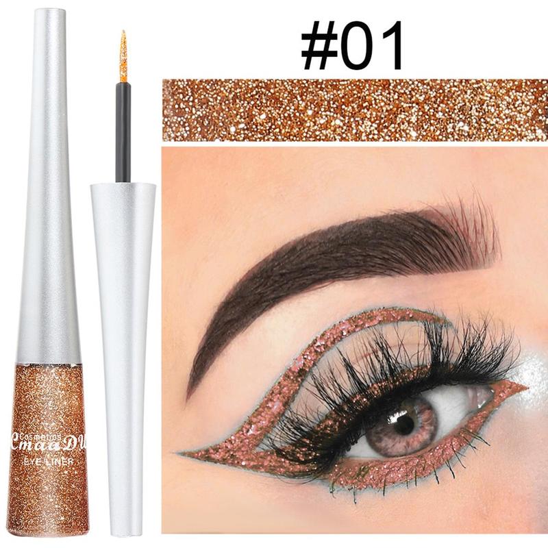 Long Lasting Glitter Eyeliner Gel, 8 Counts set Shimmering Eyeliner Stick, Colorful Eye Liner Pen, Eye Makeup Tool for Women & Girls