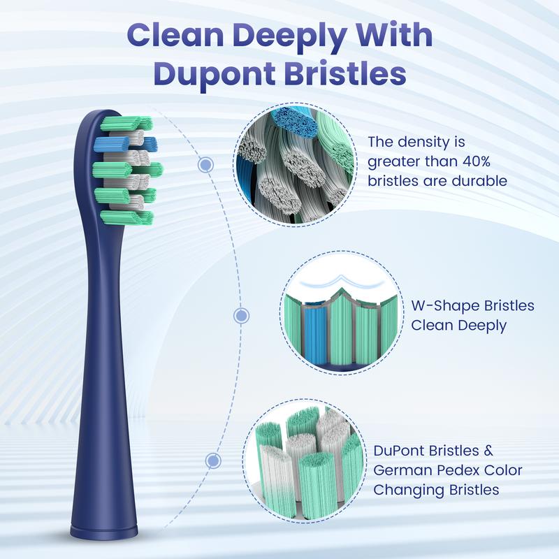 SEJOY Sonic Electric Toothbrush Rechargeable Power 6 Brush Heads 15 Modes Timer