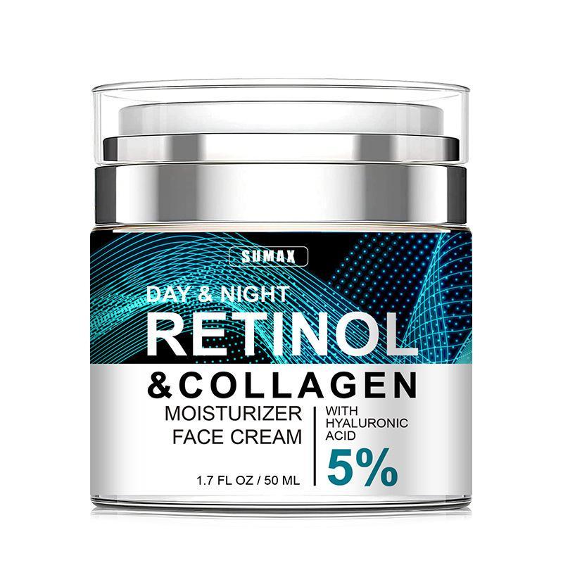 Retinol Collagen Moisturizer (1 2pcs), Press-on Retinol Serum Cream, Hydrating Nourishing Face Lotion for Women & Men, Christmas Gift