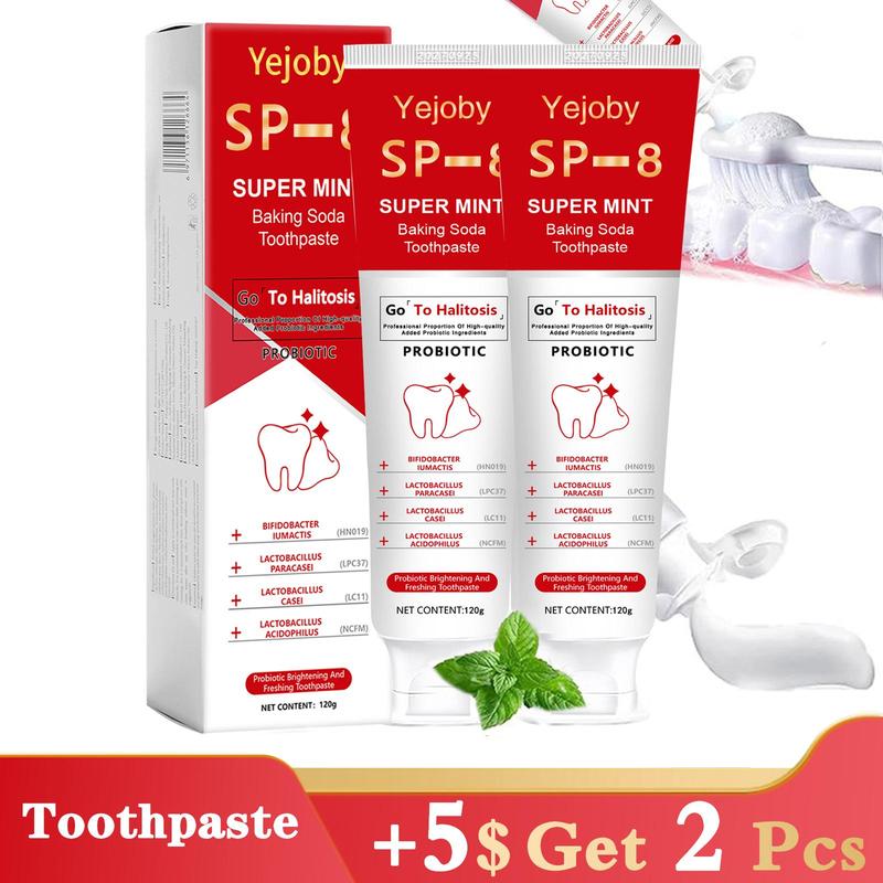 [+5$Get 2Pcs] SP-8 whitening Toothpaste, Super sp8 brightening Oral probiotic, sp 8 Bright White Toothpaste for Stain Removing, Fresh Breath & Teeth Health  Whitening Solution Effect is better than SP-6 and SP-7,SP-8 SP-6 SP-4 sp-8 sp-6 sp8 SP-10
