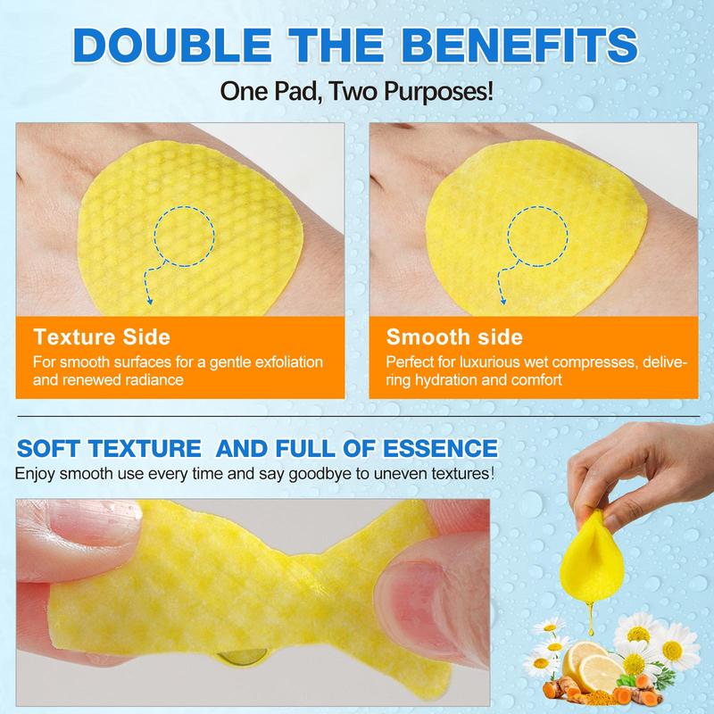 Natural Kojic Acid & Turmeric Cleansing Pads, 40pcs pack Deep Cleansing Mild and Non-irritating Facial Skin Care Cleansing Pads for All Skin Types
