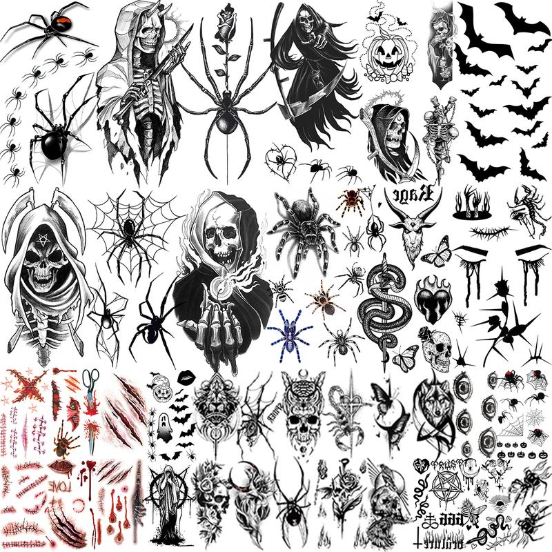 Halloween Tattoo Stickers Wound Tattoo Stickers Simulation tattoo tattoo scar tattoo tattoo knife simulation Waterproof Tattoo Sticker 36pcs