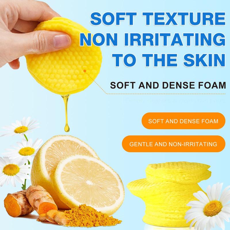 Natural Kojic Acid & Turmeric Cleansing Pads, 40pcs pack Deep Cleansing Mild and Non-irritating Facial Skin Care Cleansing Pads for All Skin Types