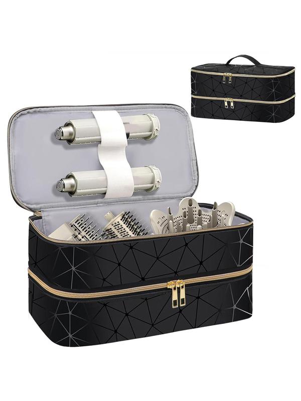 Portable Travel Case for Hair Dryer & Styling Tools, Double Layer Storage Space for Hair Accessories, Ideal Organizer for Revlon Styler, Durable and Fashionable Design