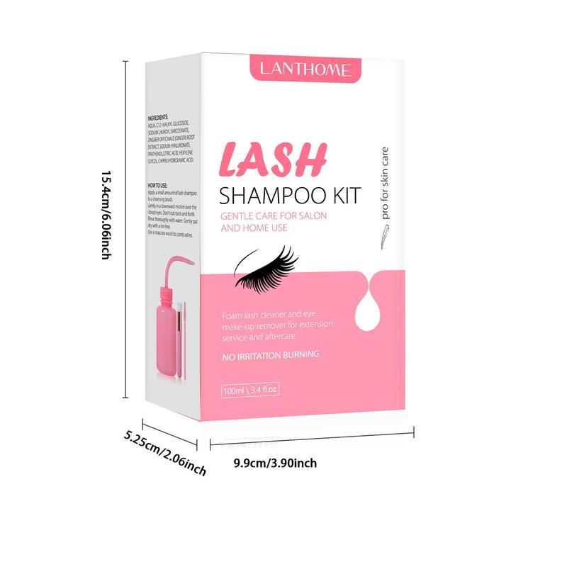 Lash Shampoo Kit, 1 Set Eyelash Extension Cleanser & Brush & Spray Bottle, Professional Eye Makeup Remover, Eye Makeup Removal Product for Women