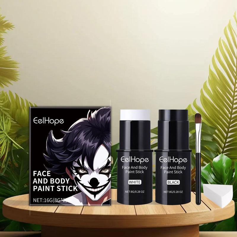 Festival Face Paint Stick Set, 1 Set Long Lasting Face Paint Makeup Kit with Sponge & Brush, Professional Cosmetic Product for Women & Girls