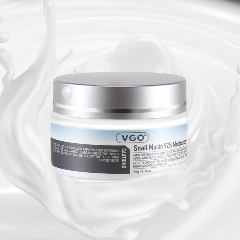 VGO Vitamin C Facial Serum Essence+VGO Snail Mucin 92% Essence Hydrating Cream  with Comfort and Skin Repair  30ml 60ml Skincare  Hydrate snail mucin skincare  and moisturize Reduces Facial Fine Lines snail 92 Moisturizer  baba de caracol Cleanser Acne