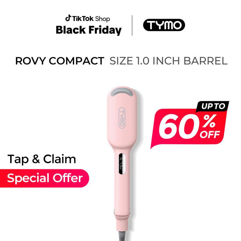 TYMO ROVY COMPACT- Compacted Wave Curling Iron for Easy Comfort Styling Negative Ionic hairwaver comfortable handle