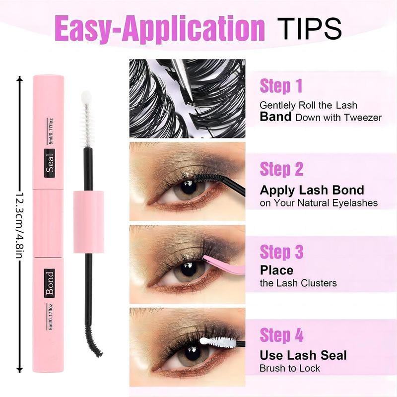 Natural Eyelash Extensions Set, Fluffy False Eyelashes with Eyelash Tweezers & Eyelash Glue, Curling Strip Lashes, Natural Curl Lashes, V Curl Lash Extension, National Day Makeup, Makeup Products Back To School Lashes Extension Kit, Christmas Gift