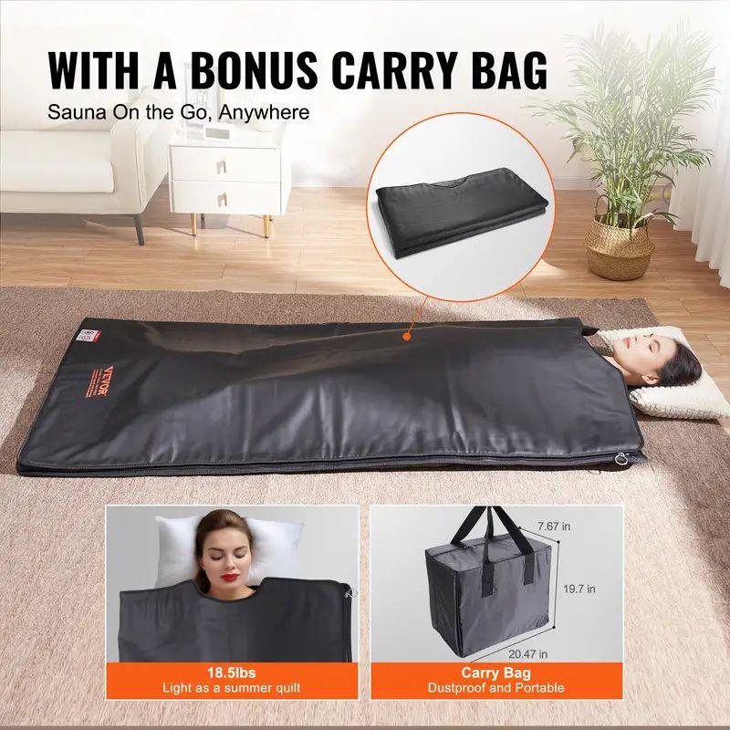 Infrared Sauna Blanket for Detoxification & Relaxation, Portable Far Infrared Sauna to Relax and Rejuvenate Your Body and Mind, Perfect for Home Sauna Therapy