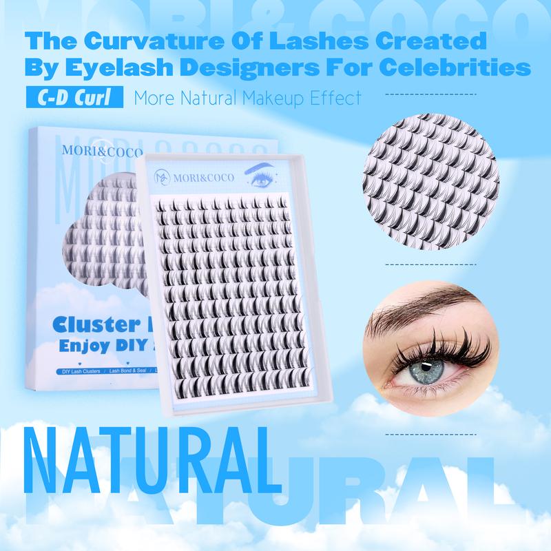 Mori&Coco Fairy | Manga C Curl Wet Look DIY Lashes Extension Kit and Lash Clusters 8-16mm | Bond Seal Tweezers and Remover Eyelash Makeup Eyelashes Cosmetic | Anime Style Lashes Lash Extensions Eyelashes Extensions