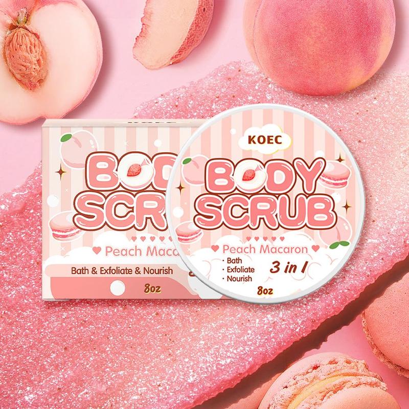 Peach Body Scrub & Body Oil Set, 2 Counts set Exfoliating Body Scrub & Moisturizing Body Oil, Body Care Set for Women & Girls