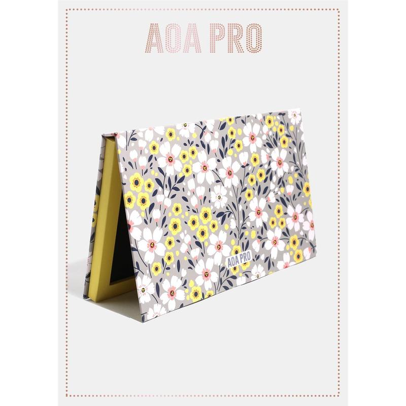 AOA Pro Magnetic Eyeshadow Palette - Grey Floral Large
