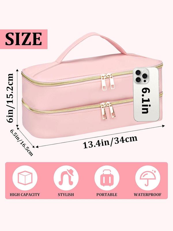 Portable Travel Case for Hair Dryer & Styling Tools, Double Layer Storage Space for Hair Accessories, Ideal Organizer for Revlon Styler, Durable and Fashionable Design