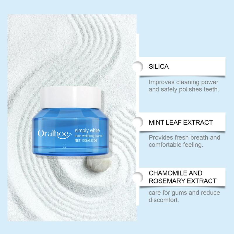 Teeth Brightening Powder, Oral Care Teeth Cleaning Powder, Freshening Breath Teeth Stain Remover, Oral Care Product for Men & Women