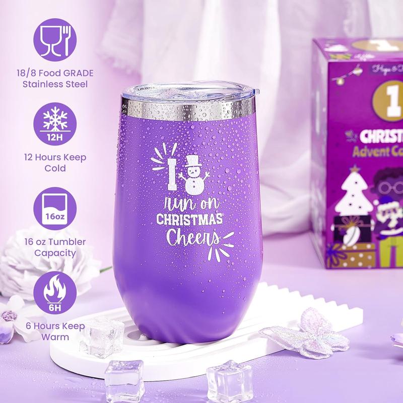 Christmas Advent Calendar 2024-12, unique Lavender Spa gift basket set including coffee mug, scented candle, bath salts, soap