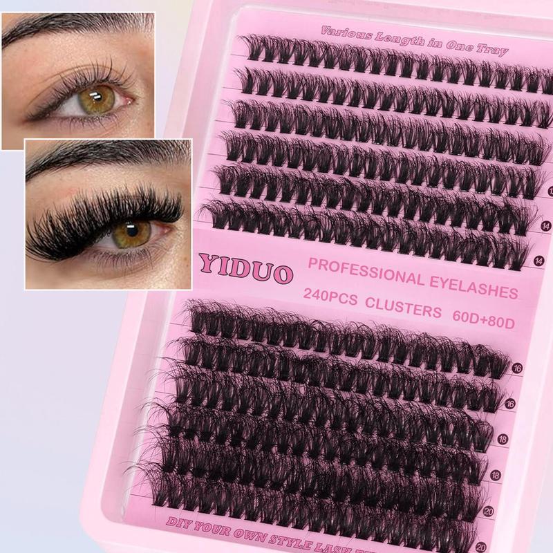 Natural Eyelash Extensions Set, Fluffy False Eyelashes with Eyelash Tweezers & Eyelash Glue, Curling Strip Lashes, Natural Curl Lashes, V Curl Lash Extension, National Day Makeup, Makeup Products Back To School Lashes Extension Kit, Christmas Gift