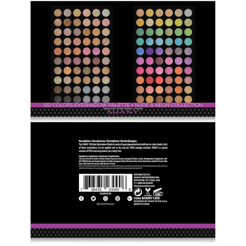 120 Color Highly Pigmented Makeup Palette Long Lasting Blendable Natural Colors Eye shadow Palette Natural Nude and Neon Combination