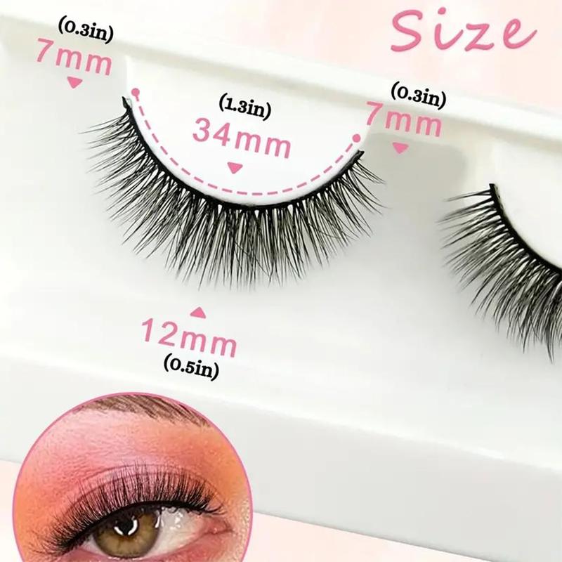 Natural False Eyelashes, 10 Pairs Handcrafted Faux Cluster Lashes, Volumized False Eyelashes for Women and Girls Eye Makeup Enhancement, Christmas Gift
