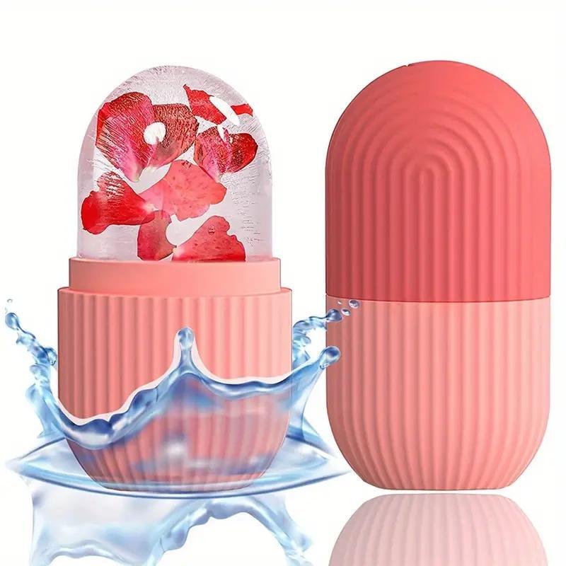 Ice Roller for Face & Eye, 1 Count Facial Puffiness Ice Cube Mold, Face Massager, Reusable Leak Proof Skincare Tool for Daily Use