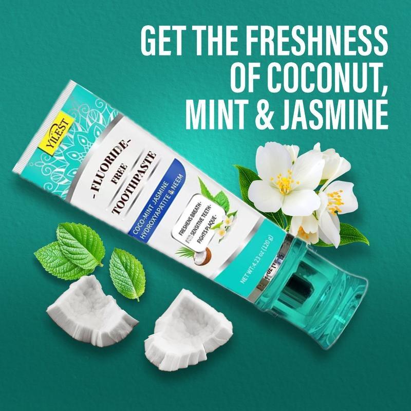 Coconut Oil Toothpaste, 1 Box 2 Boxes NaturaCocomint Jasmine Neem Toothpaste, FreshensBreath, Oral Care Toothpaste forAdults, Christmas Gifts