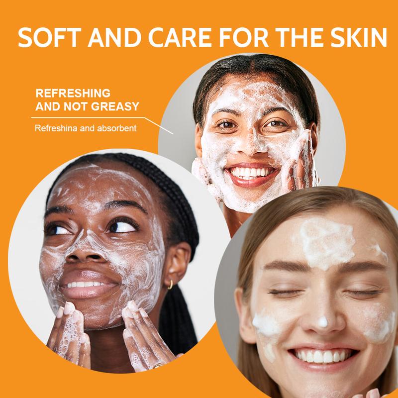 2Pcs 100ml New Turmeric + Kojic Acid Foaming Facial Cleanser + Silicone Brush Cleansing Skincare Comfort Skin Repair Gentle Turmeric Facial Wash Facial Cleansing