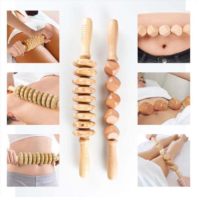 Wooden Manual Massage Tool Set, 5 Counts set Face & Head & Body Massager, Manual Massage Tool for Home Use, Gift for Friend & Family, Christmas Gift