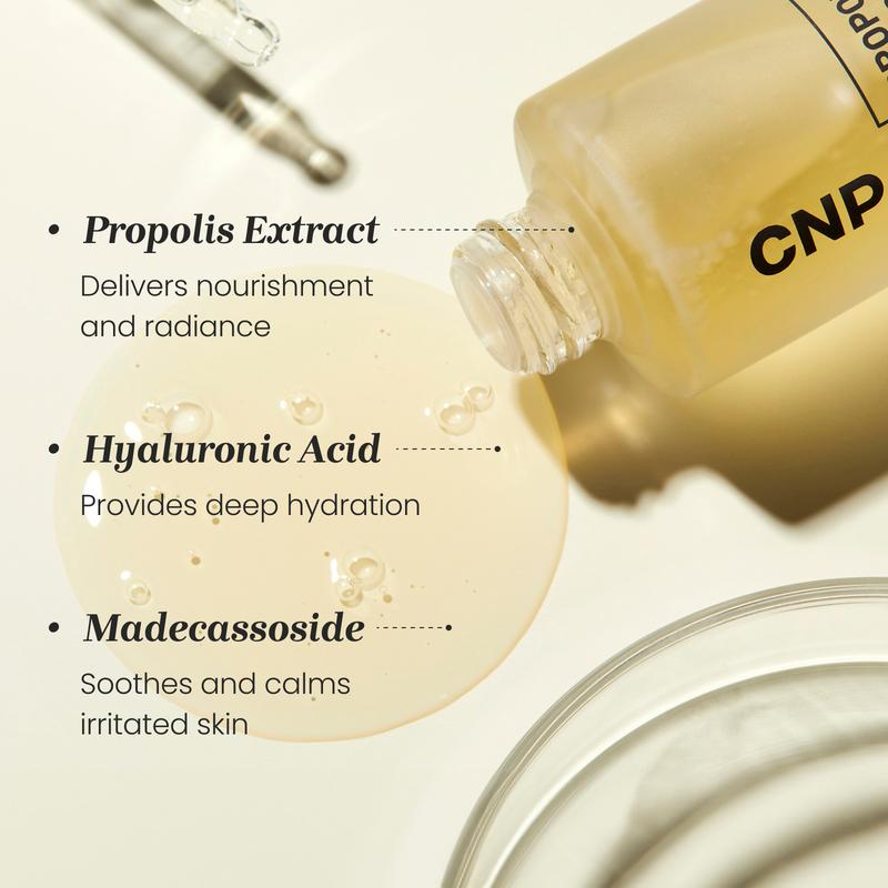 [CNP Official Shop] Honey Glass Skin Serum - Propolis Energy Ampoule with Hyaluronic Acid & Ceramides, Hydrating & Anti-Aging, Centella for Soothing Sensitive Skin, Korean Skincare (0.5 fl.oz & 1.18 fl. oz)