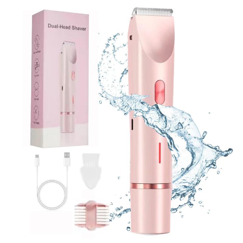 Electric Hair Trimmer, 1 Box Waterproof USB Rechargeable Electric Shaver, Portable Body and Facial Hair Removal Tool for Legs, Face, Arms