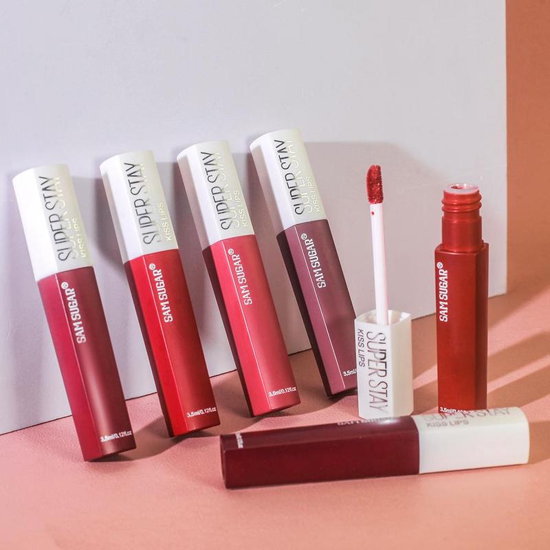 Long-lasting Matte Lip Gloss, 1 Count Waterproof Velvet Lip Glaze, Moisturizing Lipstick, Suitable for All Occasions Lip Makeup, Girls and Women Makeup Accessories, Christmas Gift