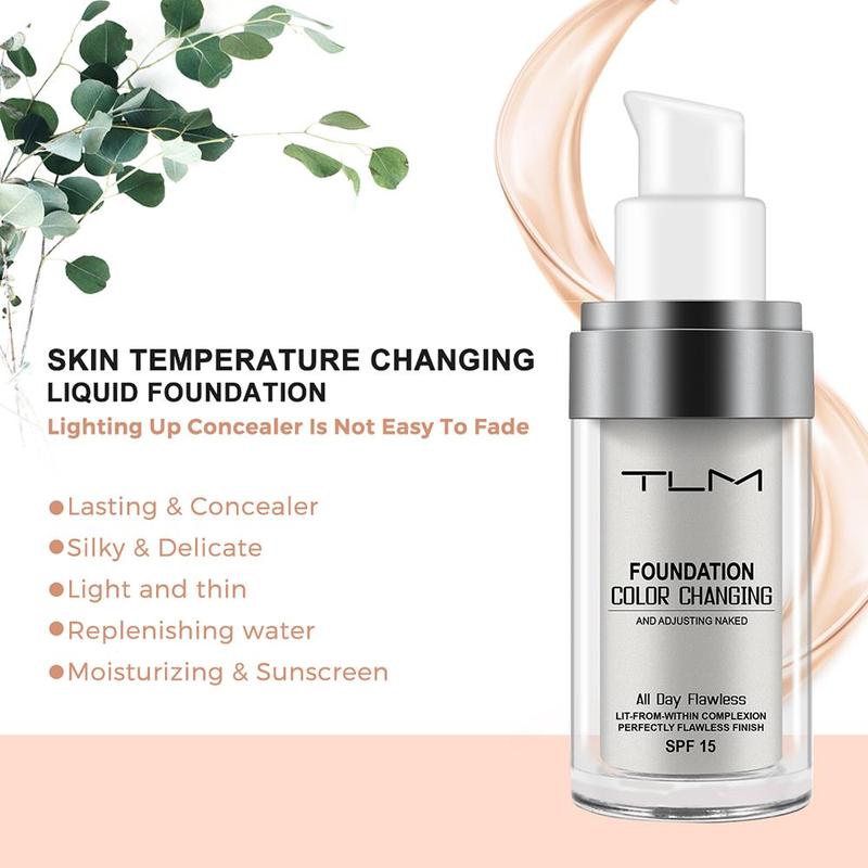 Color Changing Liquid Foundation, 2 Counts set Long Lasting Lightweight and Unscented Foundation Suitable for Daily Makeup Use