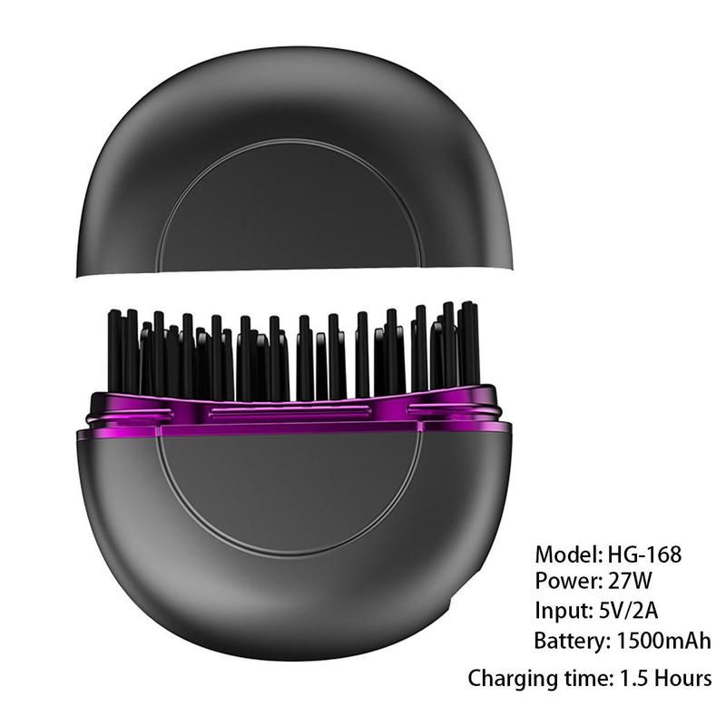 USB Rechargeable Electric Hair Straightener, Portable Mini Hair Straightening Iron, Multifunctional Styling Tool for Home & Travel, Christmas Gift