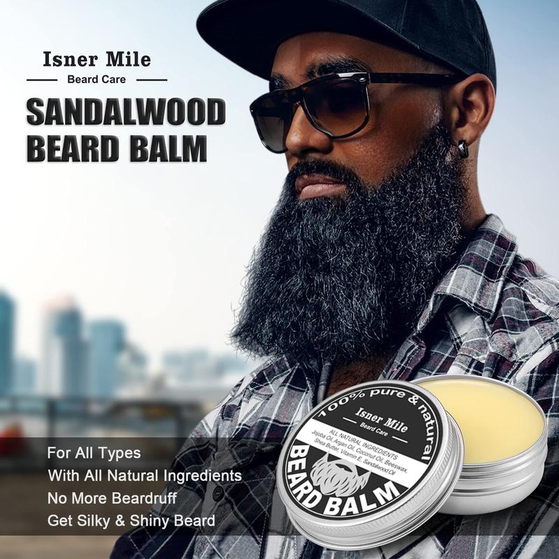 Isner Mile Beard Kit for Men, Beard Growth Kit, Beard Grooming & Trimming Tool Complete Set with Shampoo Wash, Beard Care Oil, Balm, Brush, Comb, Scissors & Storage Bag, Birthday Gifts for Him Men Dad Father Boyfriend