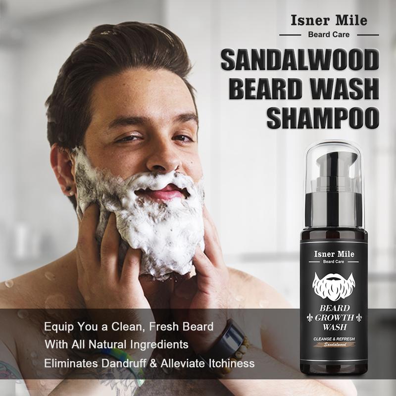Isner Mile Beard Kit for Men, Beard Growth Kit, Beard Grooming & Trimming Tool Complete Set with Shampoo Wash, Beard Care Oil, Balm, Brush, Comb, Scissors & Storage Bag, Birthday Gifts for Him Men Dad Father Boyfriend