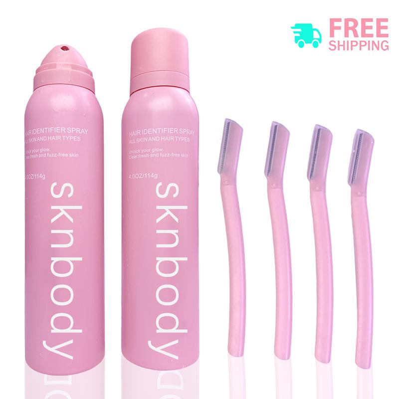 SKNBODY Hair ldentifier Spray and DermaplanerSet Body Care Flawless hair identifier spray watery Hair Removal Razor Wax Comfort Cosmetic shaving cream odor