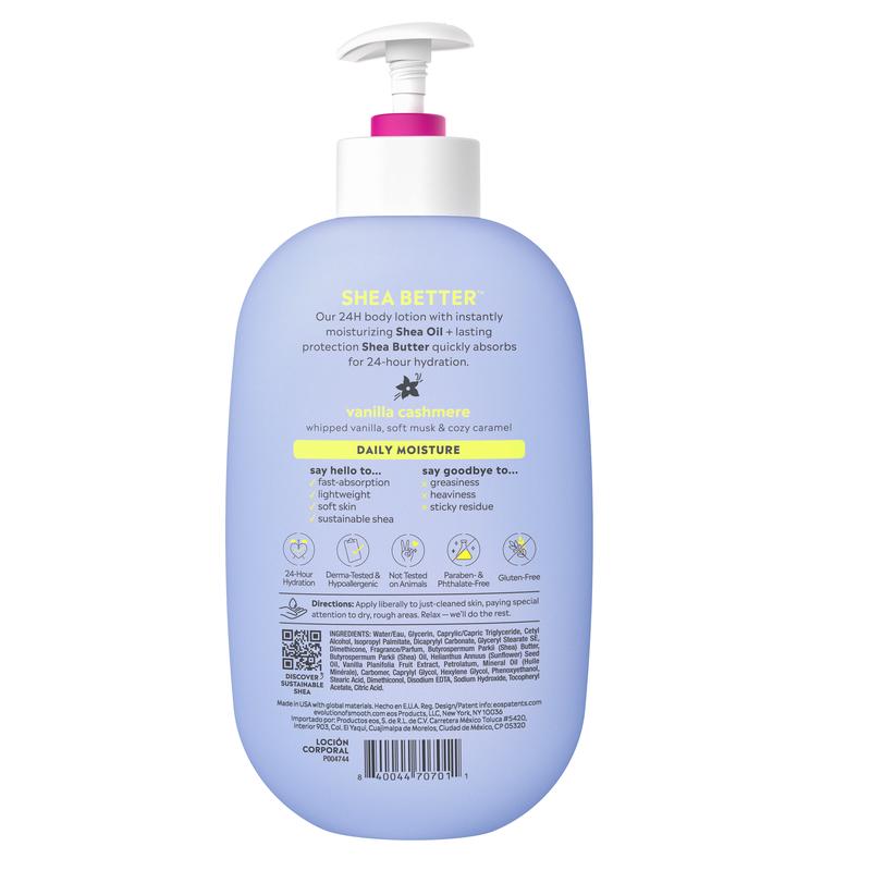 eos Shea Better Body Lotion for Dry Skin, Vanilla Cashmere, 16 fl oz