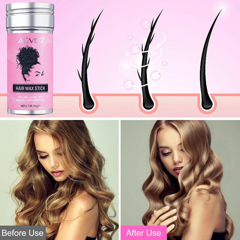 Hair Wax Stick with 3 Counts Comb, Long-lasting Styling Hair Wax Stick, Non-greasy Hair Styling Product for Women & Men