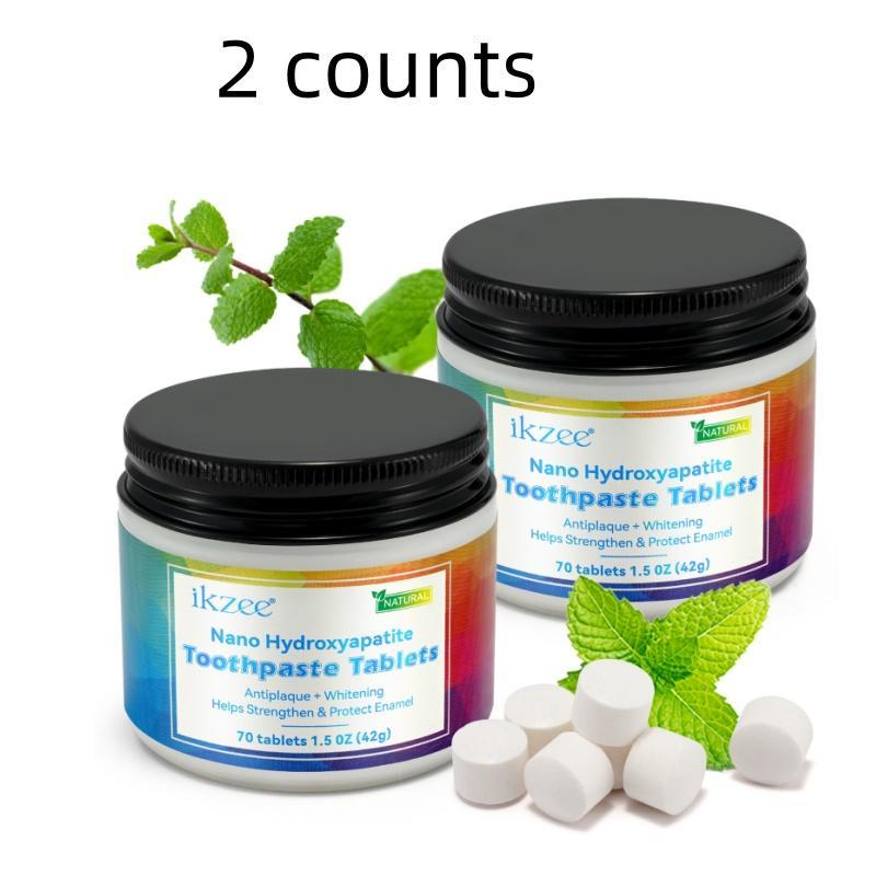 Nano Hydroxyapatite Toothpaste Tablets, 2 Boxes Freshing Toothpaste Pills, Fluoride-free Toothpaste, Oral Care Product for Travel Use