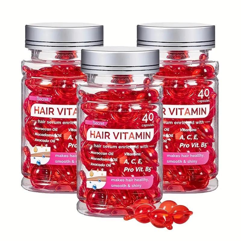Hair Vitamin Capsule, Moroccan Argan Moisturizing Leave-in Hair Care Oil, Nourishing and Smoothing Hair Products for Women & Men