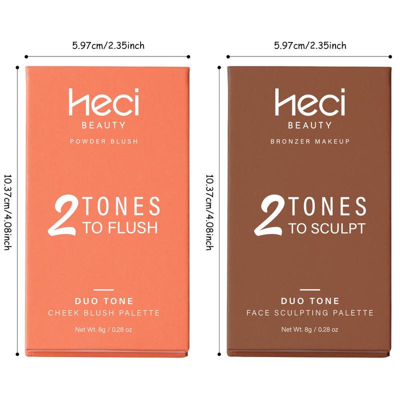 2 Color Makeup Palette Set, 2 Boxes Long Lasting Matte Blush & Contouring Palette, Lightweight Makeup Gift, Everyday Makeup