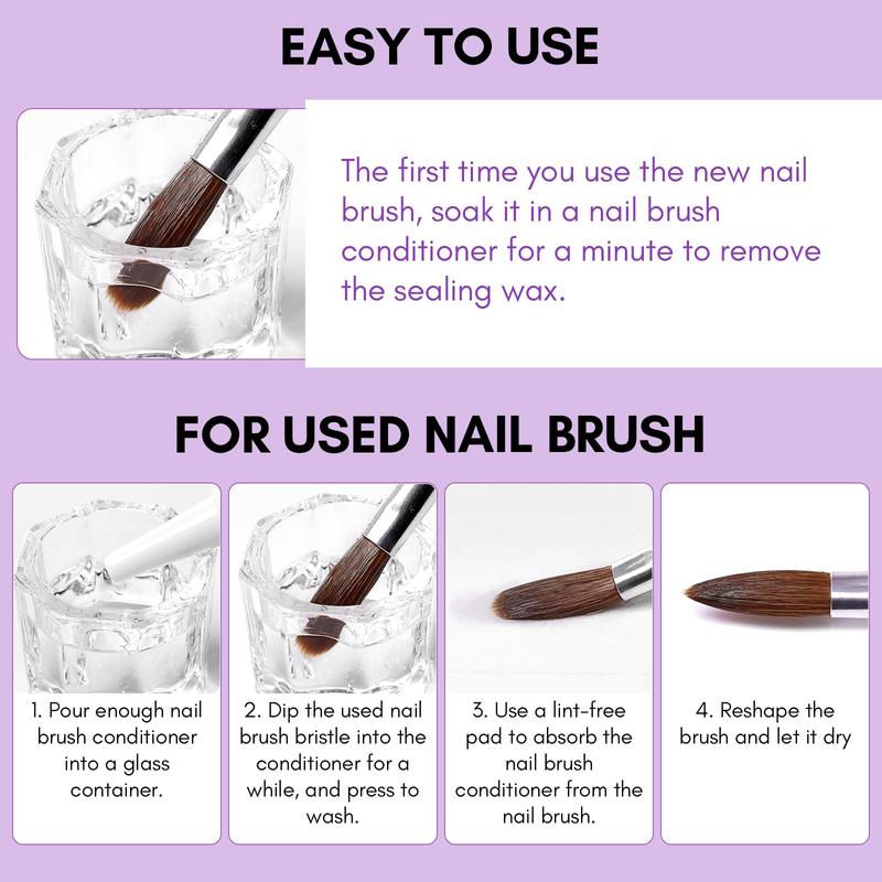 Makartt Nail Art Brushes Conditioner Cleaner, Cleaner & Restorer & Care Brush Bristles, Acrylic Brush Cleaner Gel Used for Solid Gel Polish Nail Art Liner Builder Gel Manicure Brush - 70ml 2.36 fl. oz Cleansing Cleanser Nail Care Nail Polish